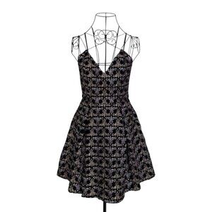 Alice + Olivia Marilla Embroidered Velvet Mini Dress Size 4